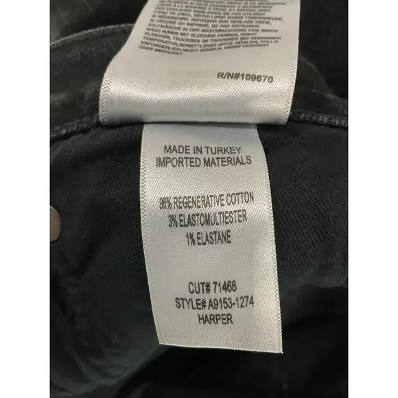 Agolde 'Harper' Black Straight Denim Jean  Size 30 - Picture 5 of 5